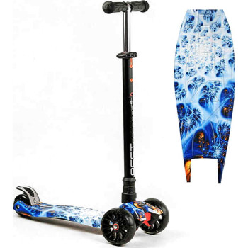 Самокат трехколесный MAXI S - 11102 (1) “Best Scooter”, съемный руль, колеса PU со светом, переднее 130х25 мм, задние сдвоенные 80х45 мм, в коробке