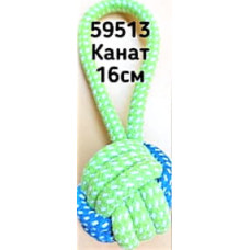 Канат цветной с петлей 16 см - игрушка для собак 30 см