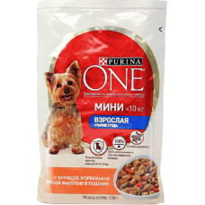 Purina One Mini консервы для собак с курицей и морковью 100 г