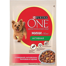 Purina One Mini Active консервы для собак с говядиной и картофелем 100 г