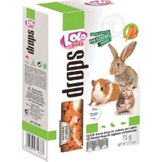 Дропсы для грызунов морковь 75 г Lolopets