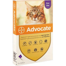 Bayer Advocate средство против блох и клещей для кошек, упаковка 4-8кг