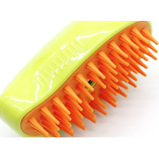 PetSpay Massage Brush Паровая щетка-массажер спрей 3в1 Салатово-Оранжевая