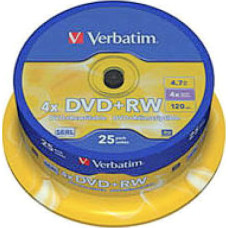 Диск DVD Verbatim 4.7Gb 4x CakeBox 25 шт silver
