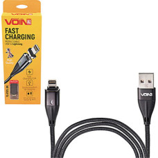 Кабель магнітний VL-6101L BK USB-Lightning 3А, 1m, black (швидка зарядка / передача даних)