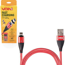 Кабель магнітний VL-6101L RD USB-Lightning 3А, 1m, red (швидка зарядка/передача даних)