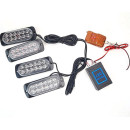 Стробоскоп під решітку 4шт 12LED I-BS-1-4-12LED-R+B з пультом 12-24V