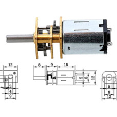 Мотор редуктор микро моторчик 12GAN20 100об/мин 6В