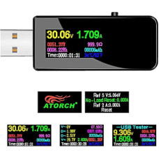 USB тестер 13в1 тока напряжения емкости мАч Вт Втч D+ D- AtorchU96