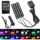 Декоративная RGB LED подсветка салона авто, цветомузыка, ДУ, 12В