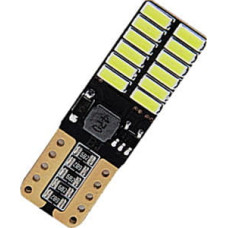 LED T10 W5W лампа в автомобиль, 24 SMD 4014, с обманкой Canbus, белый