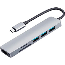 USB 3.1 Type-C хаб разветвитель на 2x USB 3.0, HDMI, кардридер, PD, металл