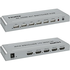 KVM свич переключатель, 4 порта, HDMI USB, пульт ДУ