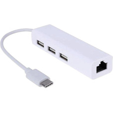 USB 3.1 Type-C - RJ45 Ethernet LAN адаптер + хаб 3x USB 2.0