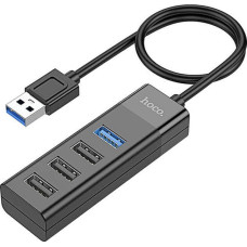 HUB адаптер HOCO USB Easy mix HB25 USB3.0, 3USB2.0, черный