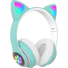 Наушники Bluetooth MHZ MDR CAT ear VZV-23M 7805 с подсветкой, мятные