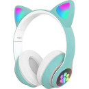 Наушники беспроводные Bluetooth MHZ Cat VZV-28M 9043, мятные