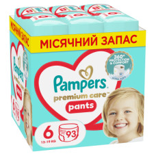 Подгузники Pampers трусики Pants Giant Размер 6 (14-19 кг) 93 шт (8006540491010)