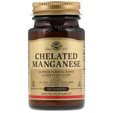 Минералы Solgar Марганець, Chelated Manganese, 100 таблеток (SOL-00720)