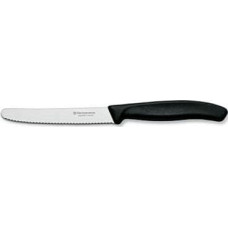 Кухонный нож Victorinox SwissClassic для овощей 11 см, волнистое лезвие, черный