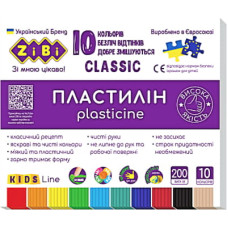 Пластилин ZiBi Classic 10 цветов 200 г (ZB.6232)