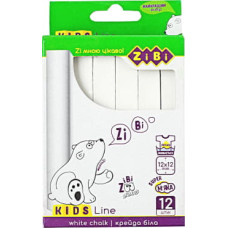 Мел ZiBi белый квадратный, 12 шт. KIDS Line 