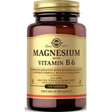Минералы Solgar Магний с Витамином B6, Magnesium with Vitamin B6, 100 табле (SOL01720)
