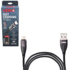 Кабель магнітний VC-6101M BK USB-MicroUSB 3А, 1m, black (швидка зарядка/передача даних)