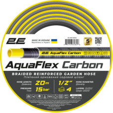 Поливочный шланг 2E AquaFlex Carbon 1/2", 20м, 4 шари, 20бар, -10+60°C (2E-GHE12GE20)