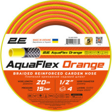 Поливочный шланг 2E AquaFlex Orange 1/2", 20м, 4 шари, 20бар, -10+60°C (2E-GHE12OE20)