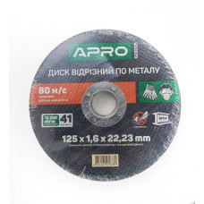 Круг відрізний для металу APRO 125x1.6x22,22мм