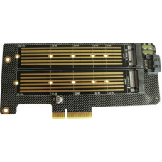 Контроллер Dynamode 2х M.2 NVMe M-Key /SATA B-key SSD to PCI-E 3.0 x4/ x8/ x16, (PCI-Ex4- 2xM.2 MB-key)