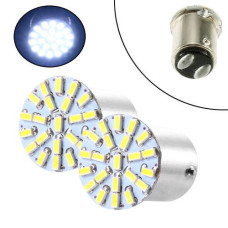 2x LED 1157 BAY15D P21 лампа в автомобиль, 22 SMD 3014, белый