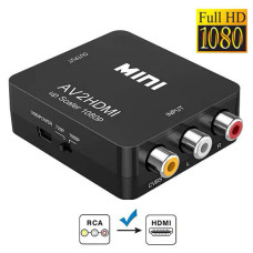 AV RCA - HDMI конвертер видео, аудио, FullHD 1080p, черный