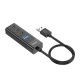 HUB адаптер HOCO USB Easy mix HB25 USB3.0, 3USB2.0, черный