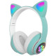 Наушники Bluetooth Cat Ear VZV-23M 7695 с подсветкой, мятные