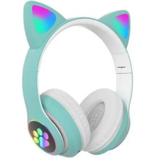 Наушники Bluetooth MHZ MDR CAT ear VZV-23M 7805 с подсветкой, мятные