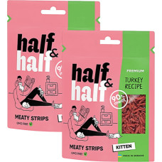 Лакомства для котят Half & Half в форме мясных кусочков с индейкой 2 шт x 50 г