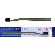 Зубная щетка Swissdent Profi Colours оливковая/черная подходит для имплантов (46351)