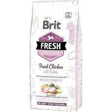 Сухой корм для щенков и юниоров Brit Fresh Healthy Growth с курицей и картофелем 12 кг
