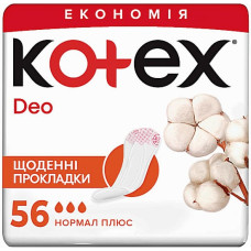 Ежедневные гигиенические прокладки Kotex Normal Plus Deo 56 шт. (50518)