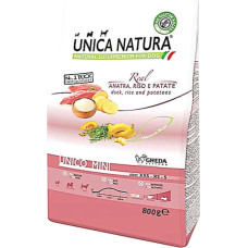 Сухой корм Gheda Unica Natura Unico Mini для собак малых пород утка, рис и картофель 800 г