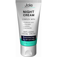 Восстанавливающий ночной крем Jole Renuwing Night Cream с гиалуроновой кислотой, комплексом пептидов и керамидов 50 мл (40991)