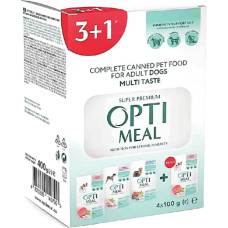 Optimeal Complete Canned Pet Food Adult влажный корм для собак 3+1 паучи 400 г