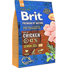 Сухой корм для пожилых собак мелких и средних пород Brit Premium Senior S+M со вкусом курицы 3 кг