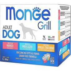 Влажный корм для собак Monge dog корм grill mix треска курица индейка говядина 1.2 кг