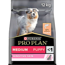 Сухой корм Purina PRO PLAN Medium Puppy <1 Sensitive Skin для щенков средних пород с чувствительной кожей, с лососем 12 кг