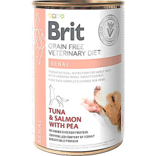 Вологий беззерновий корм Brit Veterinary Diet Renal для собак при захворюваннях нирок, тунець, лосось і горох 400 г