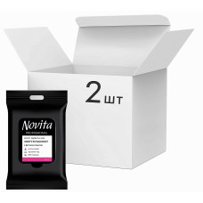 Упаковка влажных салфеток для снятия макияжа Novita Professional Make up c фитокомплексом 2 пачки по 15 шт. (50370)