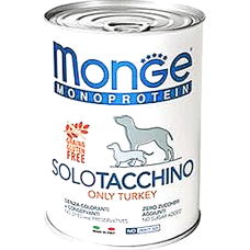 Влажный корм для собак Monge Dog Solo 100% индейка 400 г